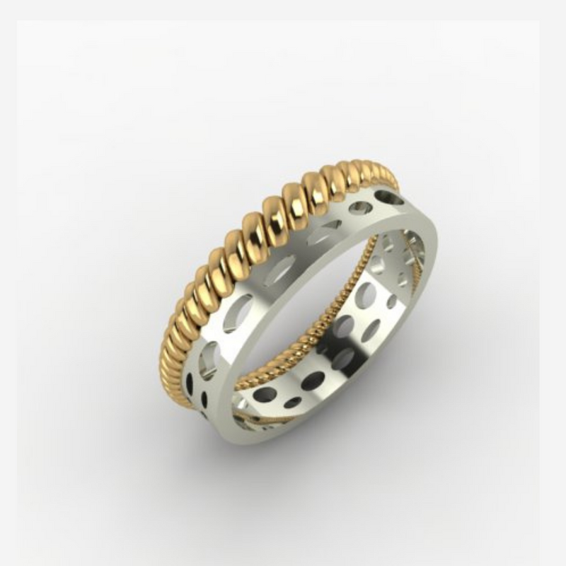 Ring with wavy hoop