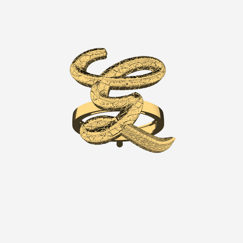Alphabet Textured Ring - Letter G