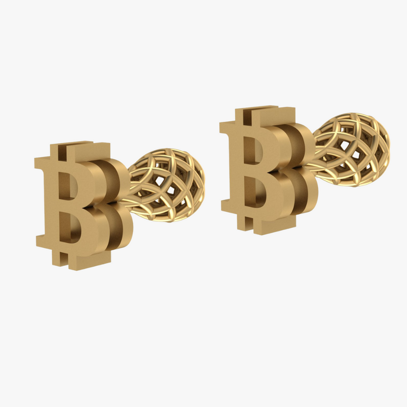 Bitcoin-Inspired Cufflinks - CRYPTO COLLECTION